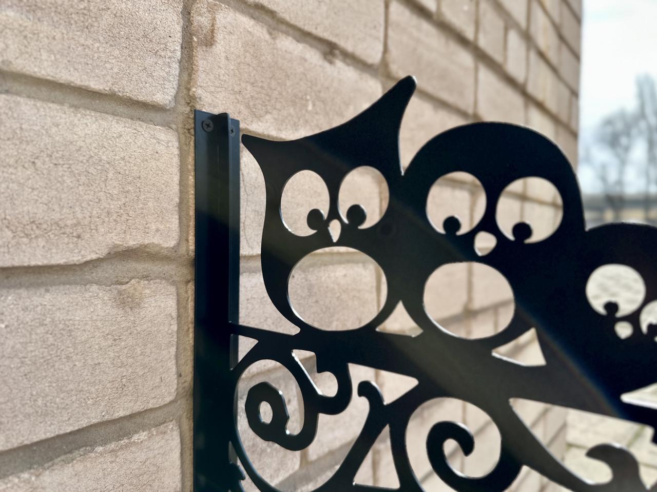 Кронштейн Совушки для кашпо с цветами метал Черный (М020) - фото 8 Кронштейн Совушки для кашпо с цветами метал Черный (М020) - фото 8