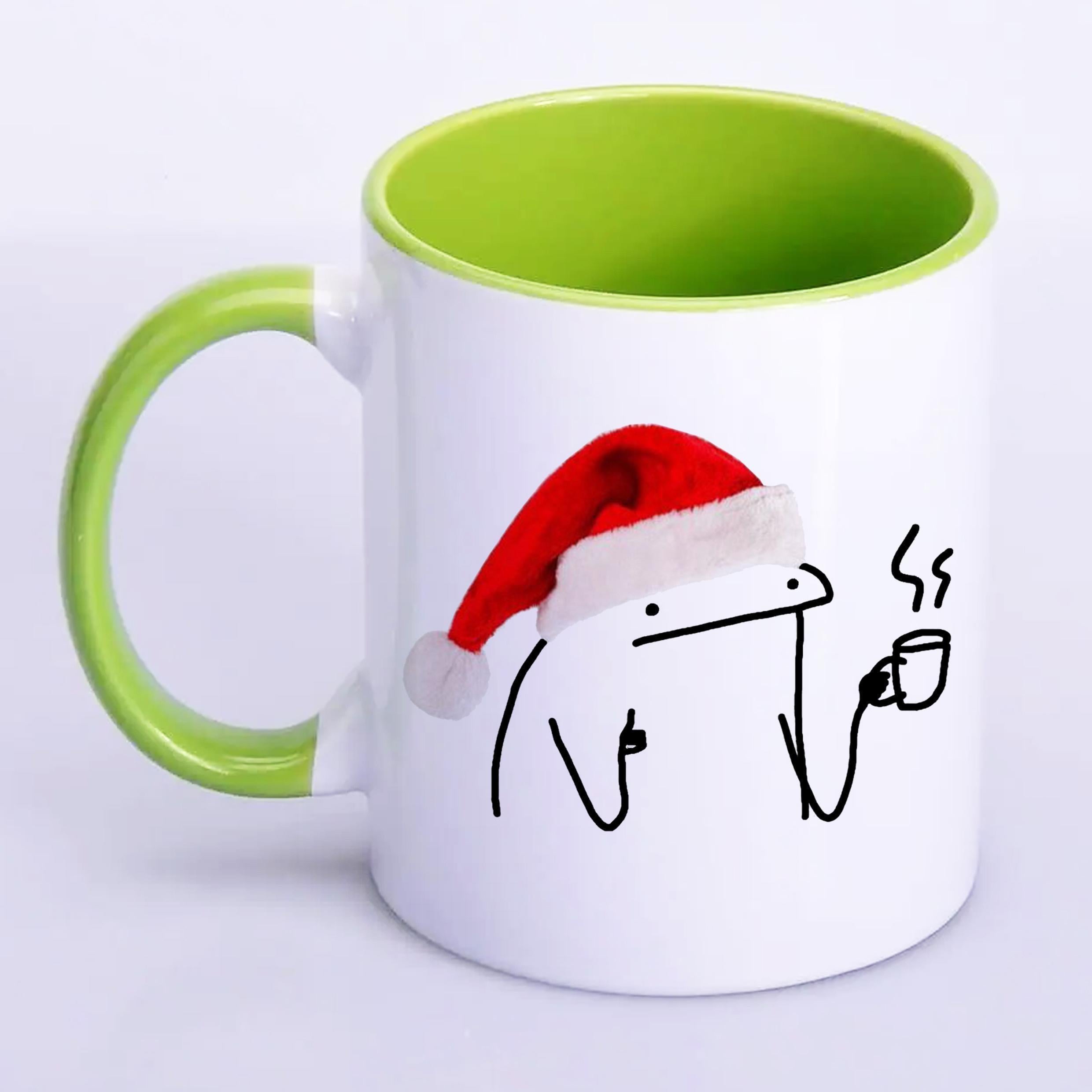 Чашка с печатью Новогодний Флорк 330 мл Салатовый (21213)