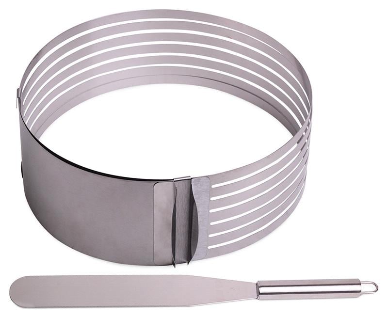 Форма Kamille для нарізки бісквіта 15-20 см регульована з ножем (KM-7788)