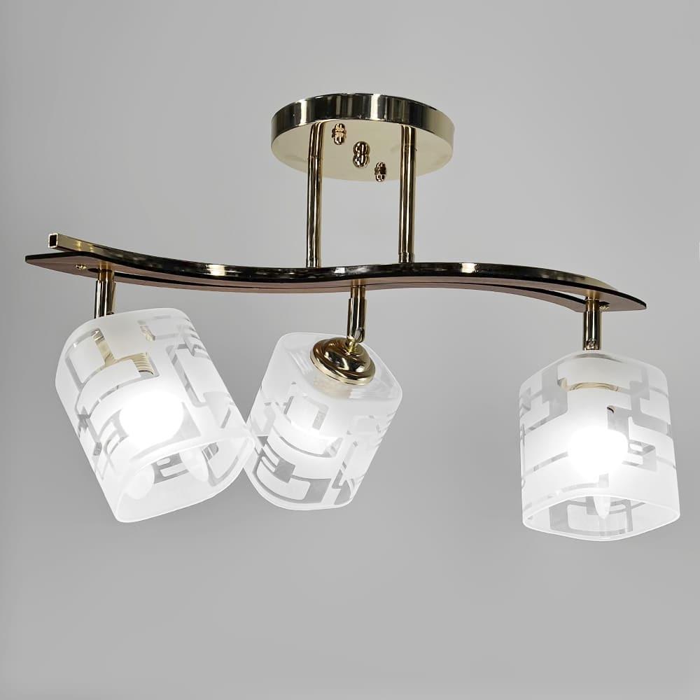 Світильник із декором дерева на 3 плафони 50 см Золотий (6032/3 GD) - фото 5 Світильник із декором дерева на 3 плафони 50 см Золотий (6032/3 GD) - фото 5