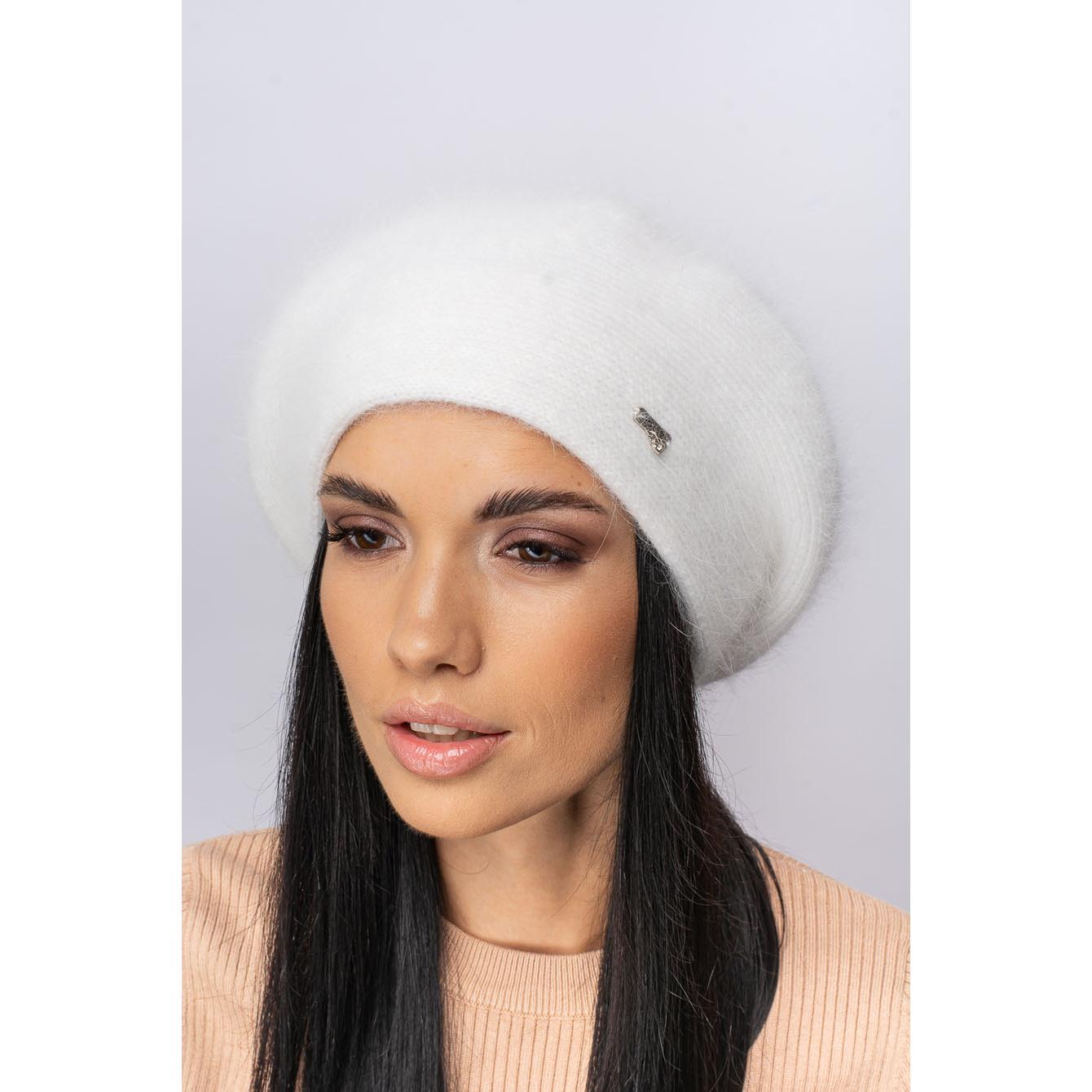 Берет женский ангоровый Leks Сильвия one size Белый