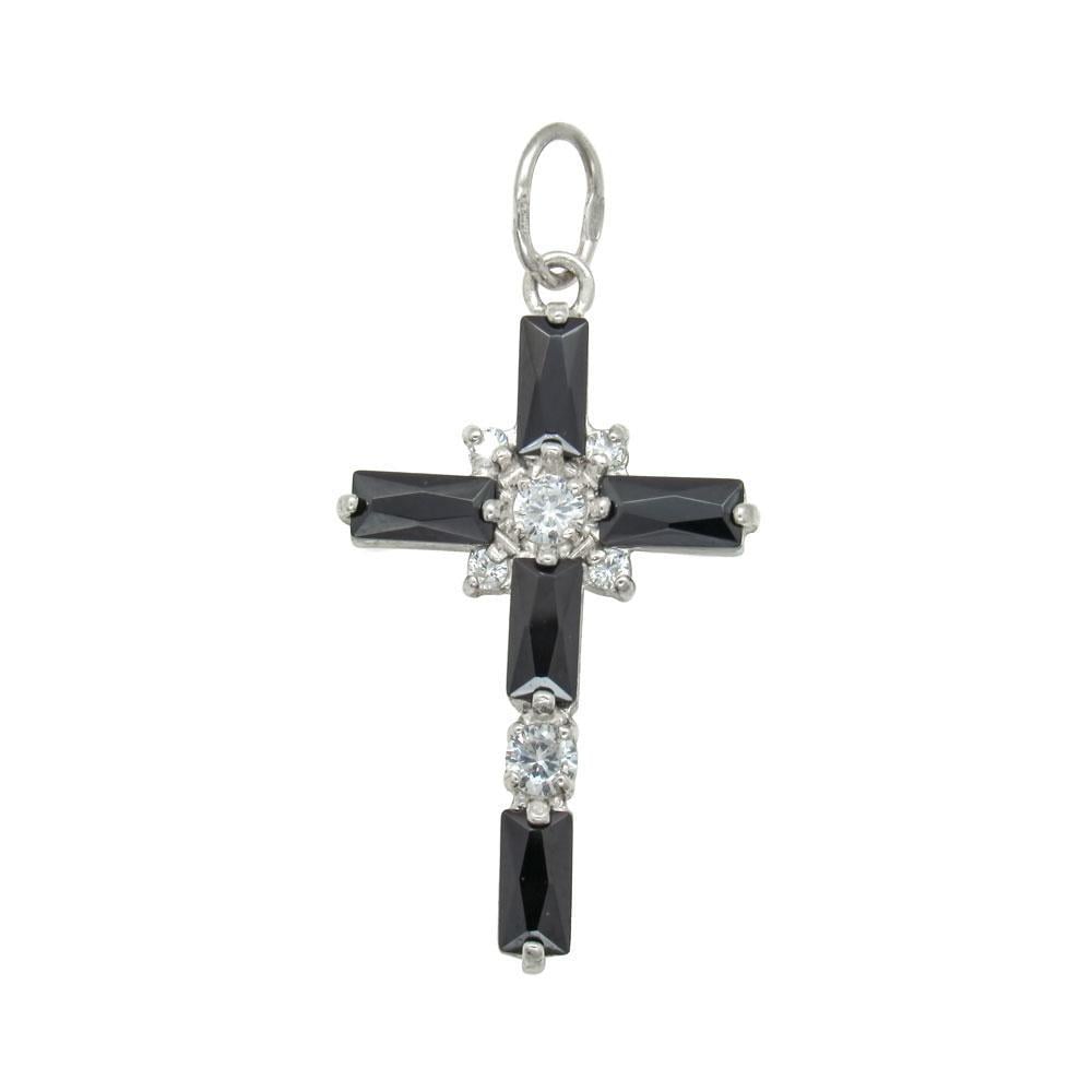 Серебряный подвес с фианитами Крестик (1129446091)