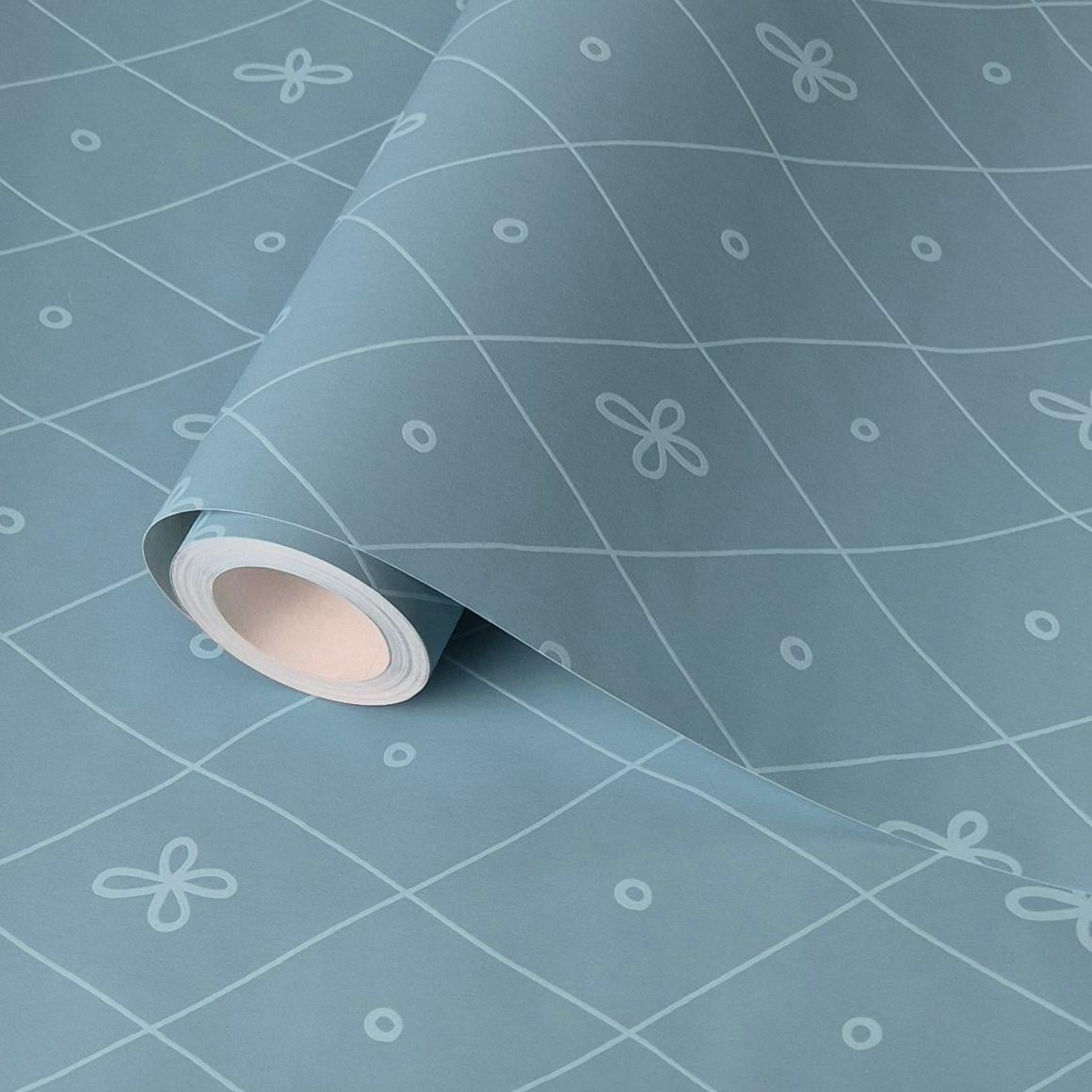 Обои виниловые Marburg 4 Woman 54009 с узором для спальни/гостиной/кабинета 0,53x10,05 м Голубой (2731183700)