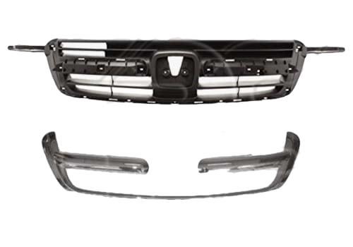 Решетка радиатора AVTM Honda CR-V II 2002-2004 хром+внутр часть без эмб 183006993