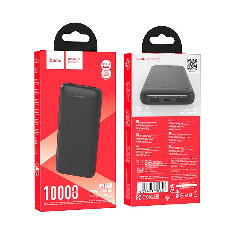 ᐉ Повербанк Hoco J111 10000 mAh USB Type-C 2A Black • Купить в Киеве ...