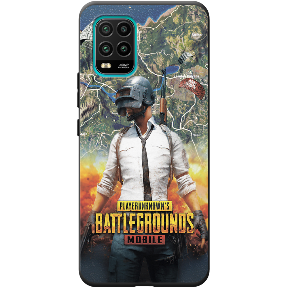Чехол с рисунком Boxface Xiaomi Mi 10 Lite PUBG Mobile Черный силикон (39438-up2309-41940)