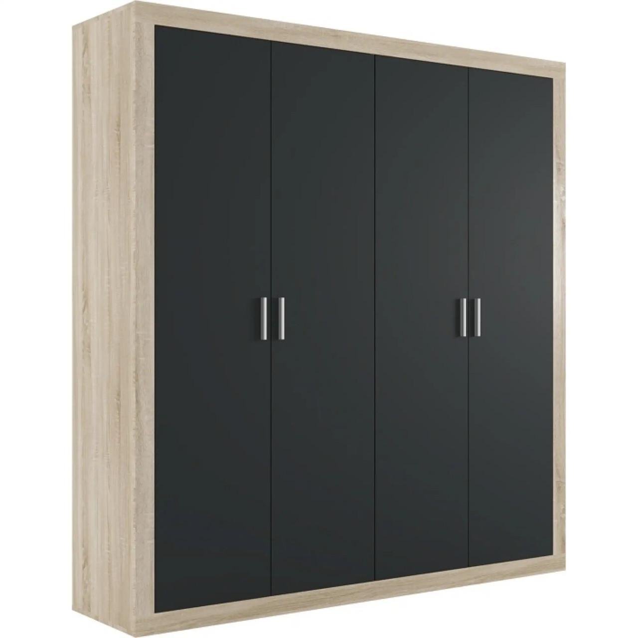 Шкаф распашной Гербор Сара SZF4D Дуб сонома/Антрацит (GRB-1448)
