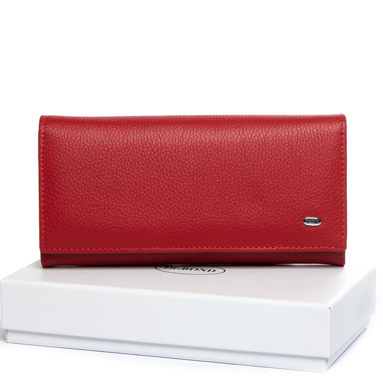 Гаманець жіночий Dr. Bond на пряму купюру натуральна шкіра Червоний (W501-2 red)
