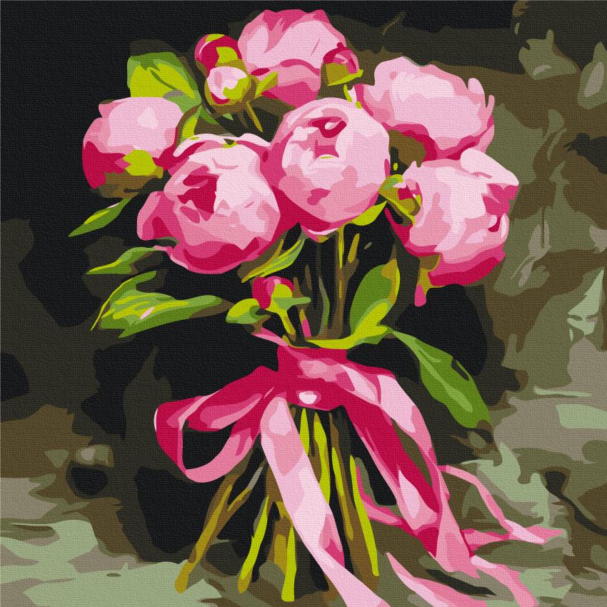 Картина по номерам Brushme Натюрморт с пионами 30x30 см (SQ30036)