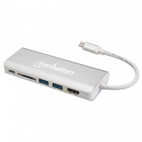 Док-станція Manhattan 152075 USB3.1 Type-C HDMI/USB 3.0x2/RJ45/SD/PD 60W - фото 3