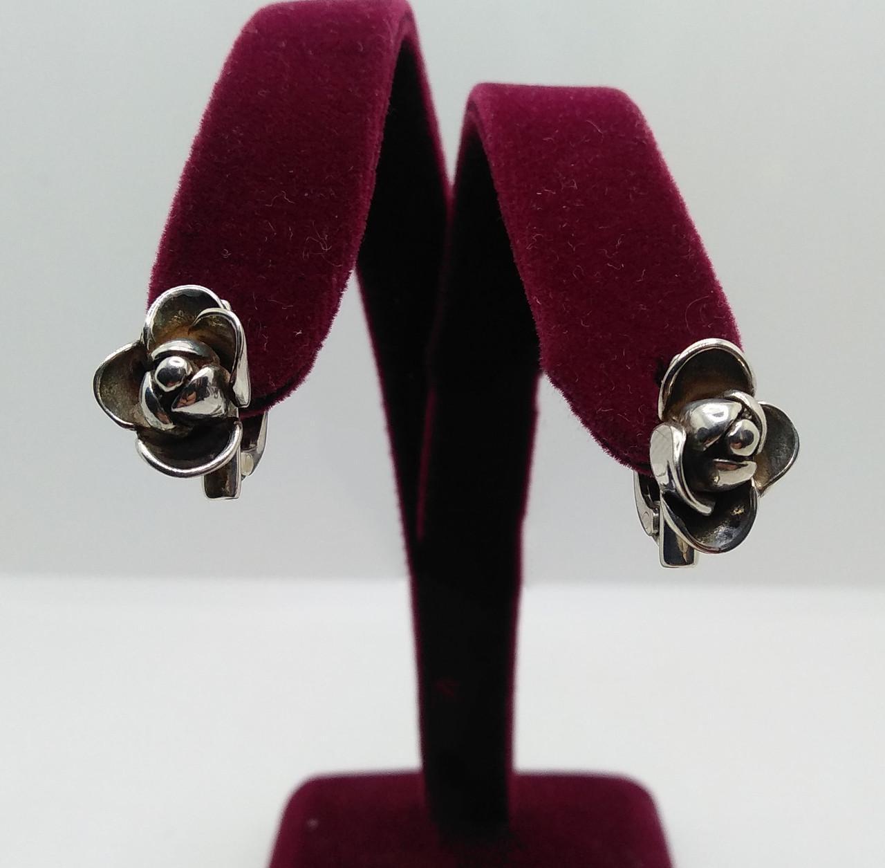 Серьги серебро розы 925° 9,03 г (2372р)