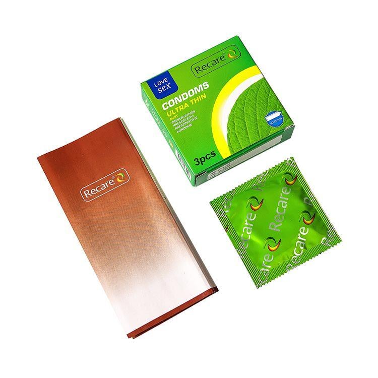 Презервативы Recare Ultra Thin Mint Condoms ультратонкие с ароматом мяты 3 шт. - фото 3