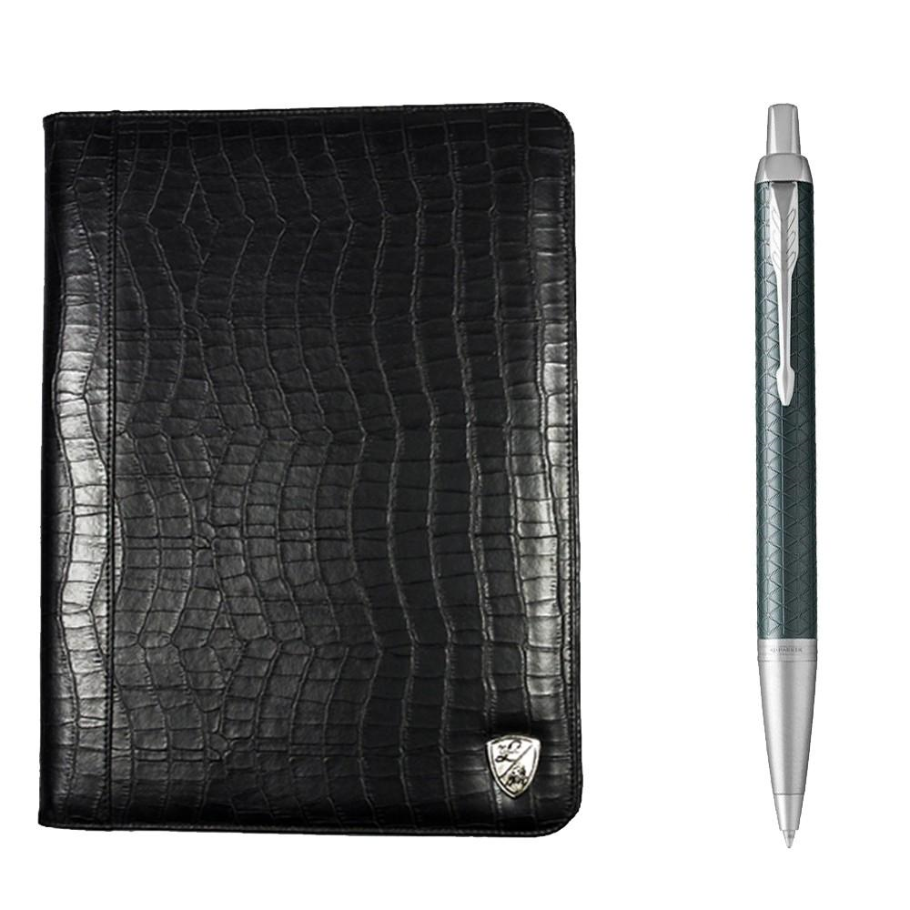 Комплект шариковая ручка Parker IM 17 Premium Pale Green и кожаная папка Tonino Lamborghini 47324735 (155716)