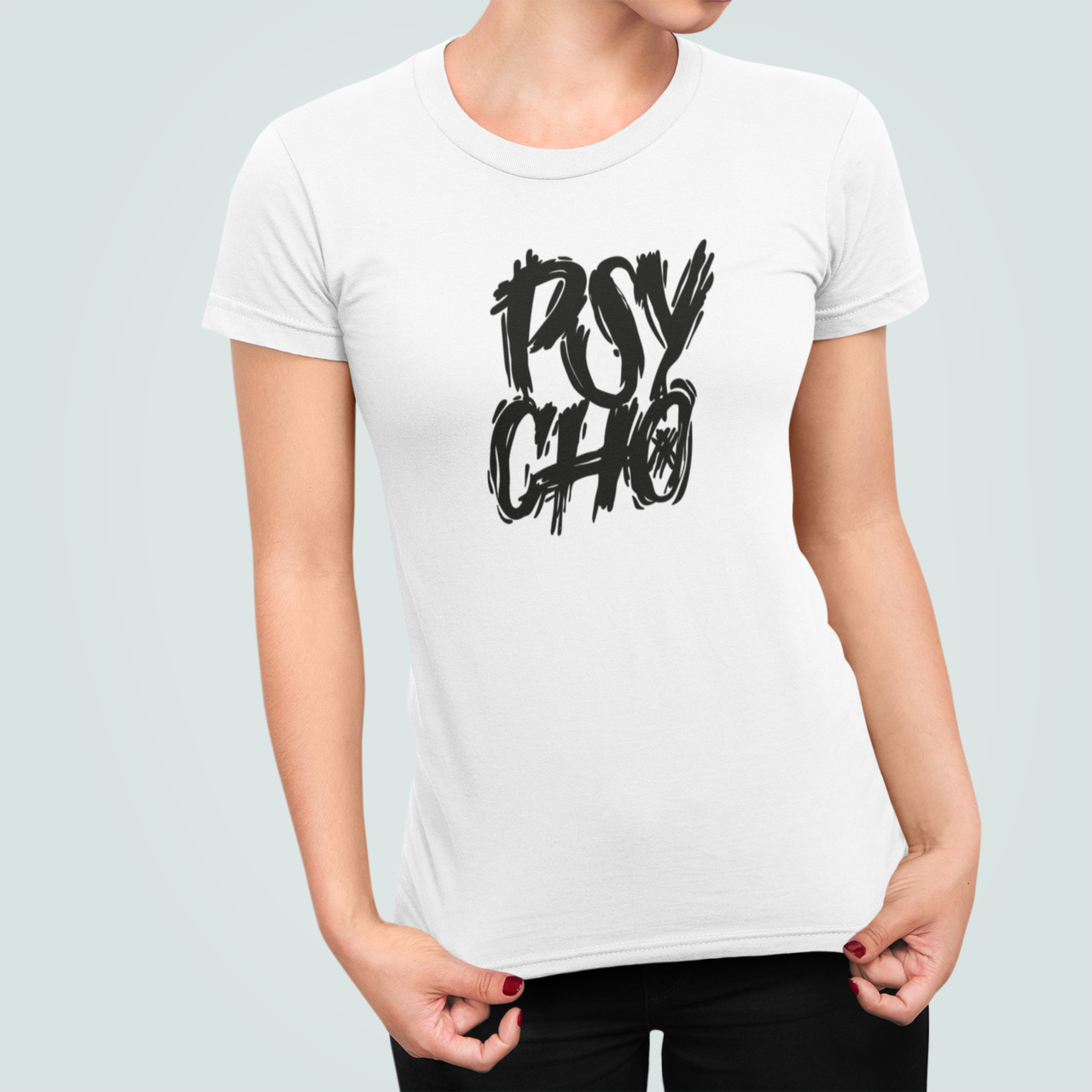 Футболка женская Stedman с принтом "Psycho" S Белый (ПН431.1-6)