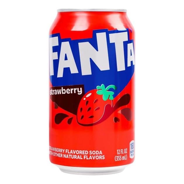 Напій Fanta Strawberry зі смаком полуниці газований 355 мл