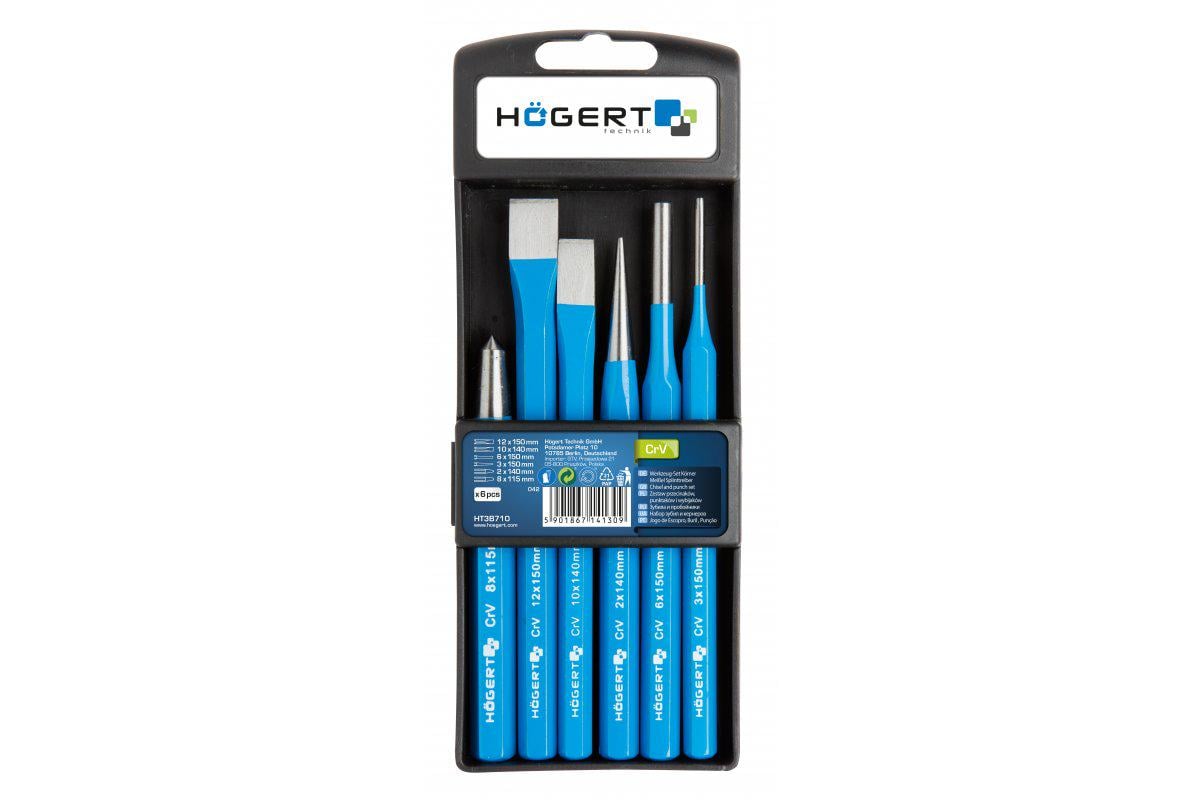 Набор CrV HOEGERT ударно-режущего инструмента 6 шт. (HT3B710)