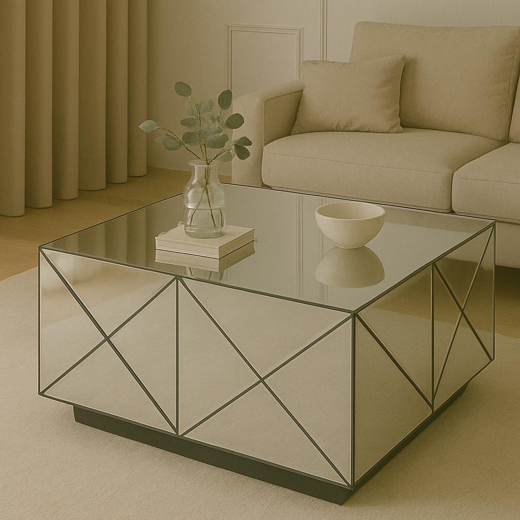 Стіл дзеркальний Георг 800х800х450 мм Антрацитовий Стіл дзеркальний Георг 800х800х450 мм Антрацитовий