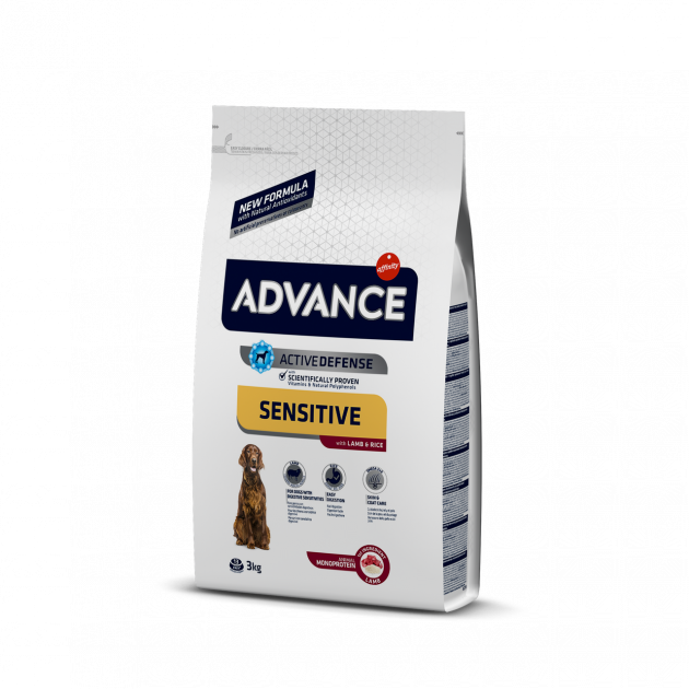 Корм сухой для взрослых собак с чувствительным пищеварением Advance Dog Sensitive Lamb с ягненком 3 кг (923544/8410650235448)