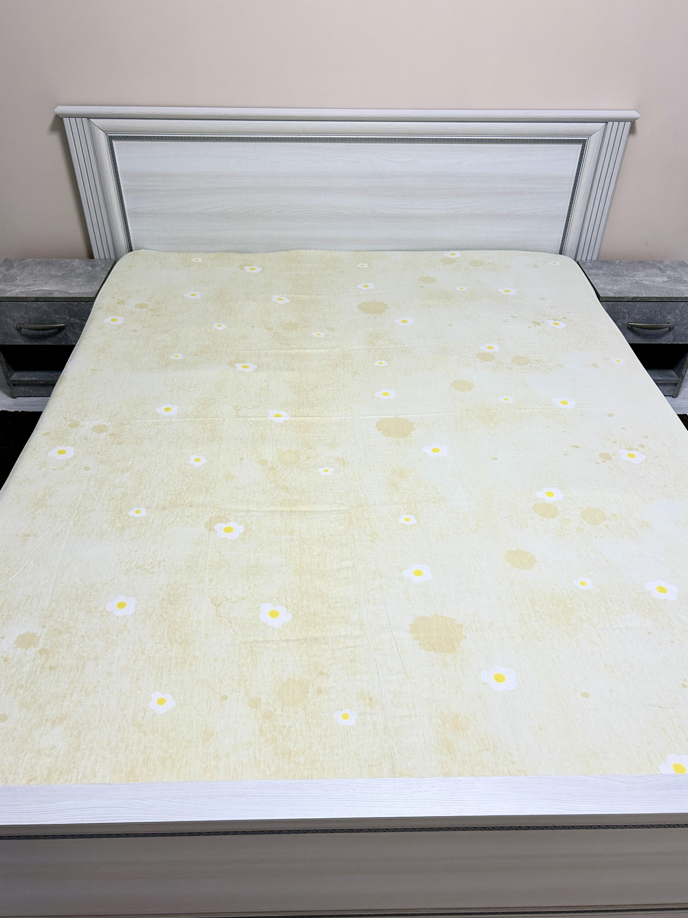 Простынь на резинке Ромашка сатин 180х200 см (S-36-3B/WP/-180)