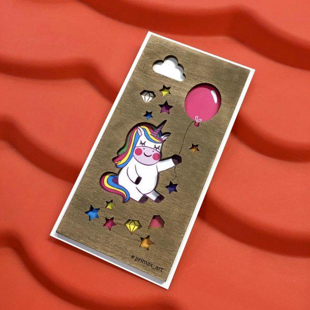 Уникальная открытка Primax-art Единорожка из дерева 19,5х10 см Уникальная открытка Primax-art Единорожка из дерева 19,5х10 см