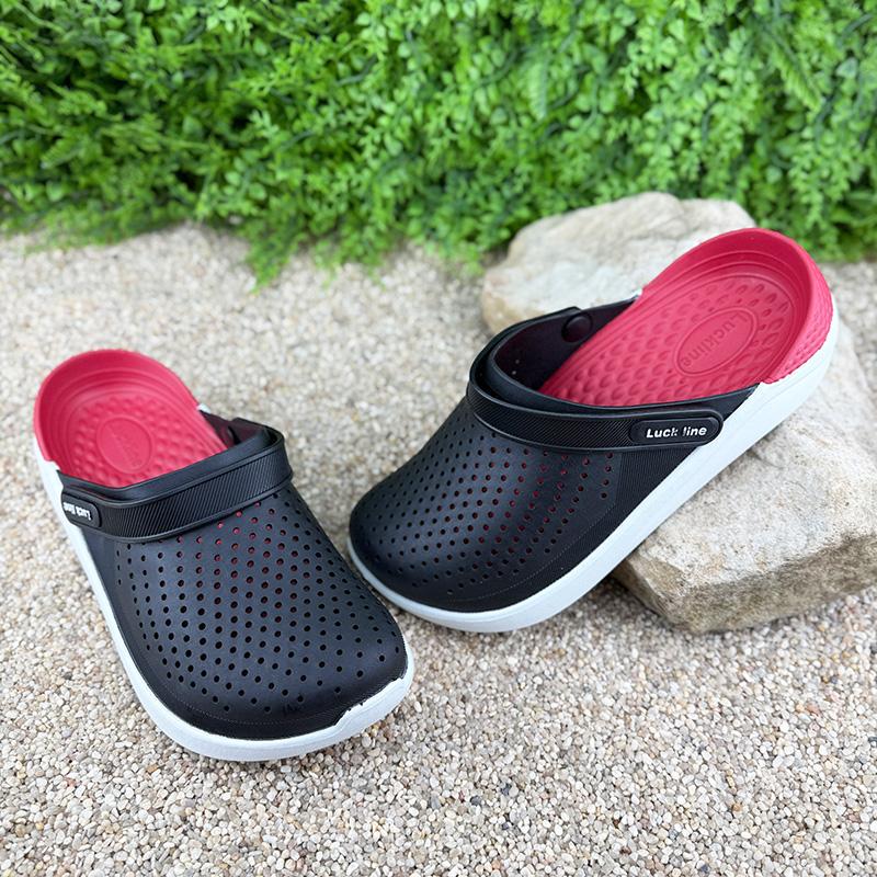 Крокси жіночі силіконові Е-005017-360 p. 39 25 см Чорно-червоний (107243856)