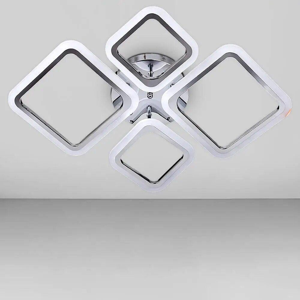 Светодиодная люстра Svet 96W на четыре плафона с пультом 3000-6000К Хром (SY-5331/2+2 CR DIMMER)