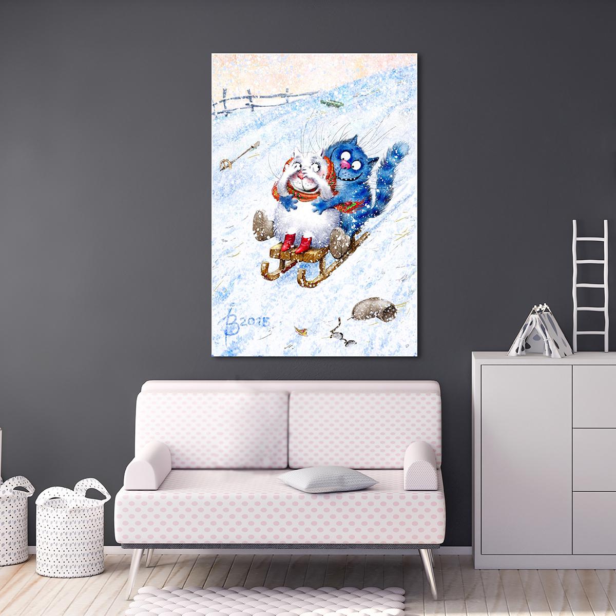 Модульная картина Скатиться с горки с любимой 1 модуль 30х45 см