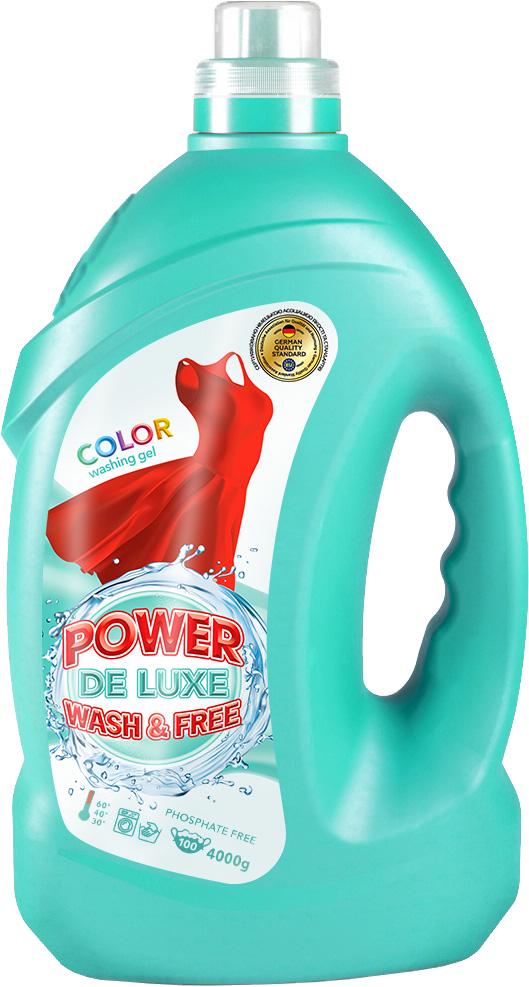 Засіб для прання рідкий Power De Luxe Color 4 л (1567)