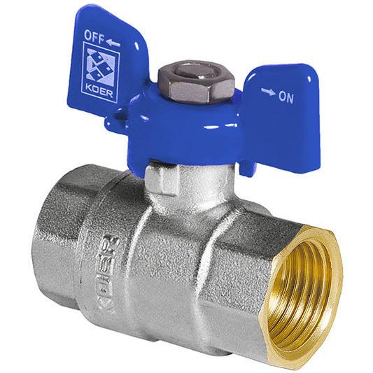 Кран шаровой KOER KR.217.B KR2719 1/2" ВВ бабочка (80826)