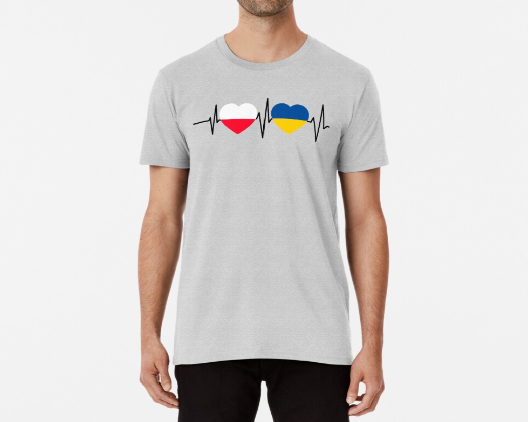 Футболка чоловіча патріотична Stedman з принтом Польща та Україна M Сірий меланж (22844160)