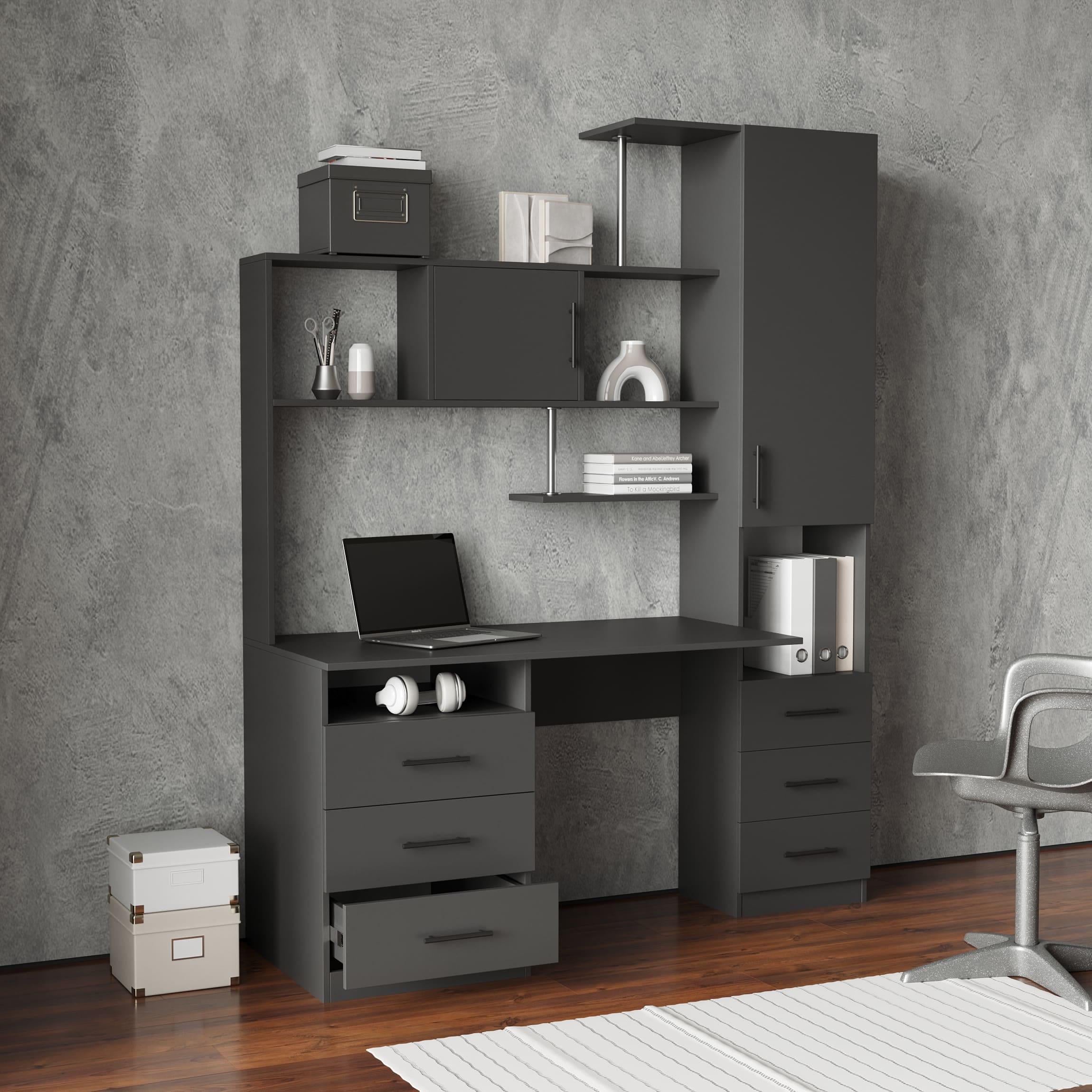 Письменный стол с тумбой и пеналом Антрацит (380202) Письменный стол с тумбой и пеналом Антрацит (380202)