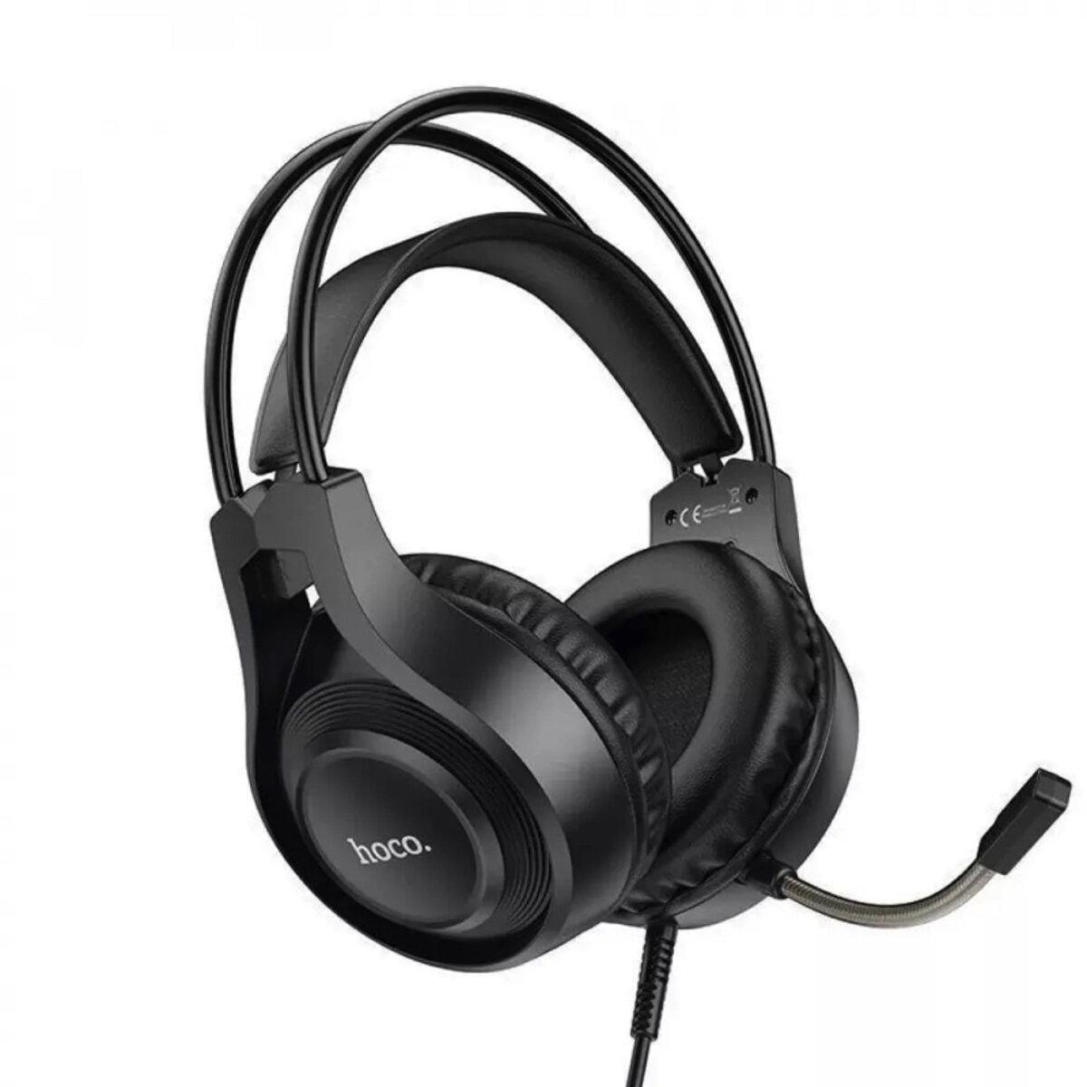 Наушники Hoco W106 Tiger с микрофоном USB 3,5 мм активное шумоподавление Black (c0232eee)