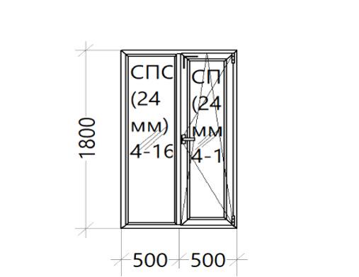 Вікно металопластикове поворотно-відкидне (WDS 300) - фото 2