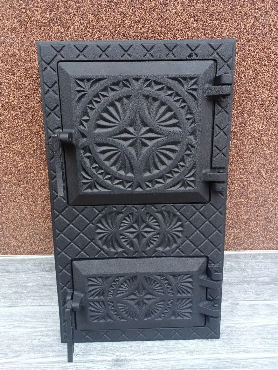 Дверцята спарені топочні/піддувальні чавунні Вікторія 505х290 мм