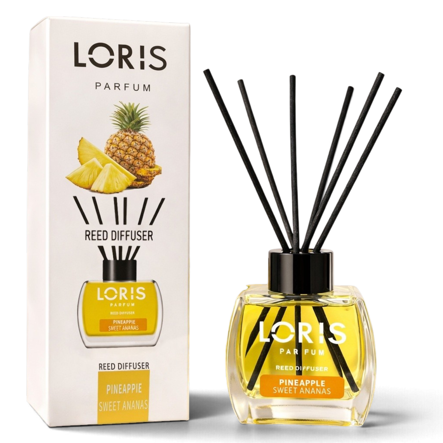 Аромадифузор для дома LORIS Parfum Ананас 120 мл с палочками Желтый (160_12_120_1B)