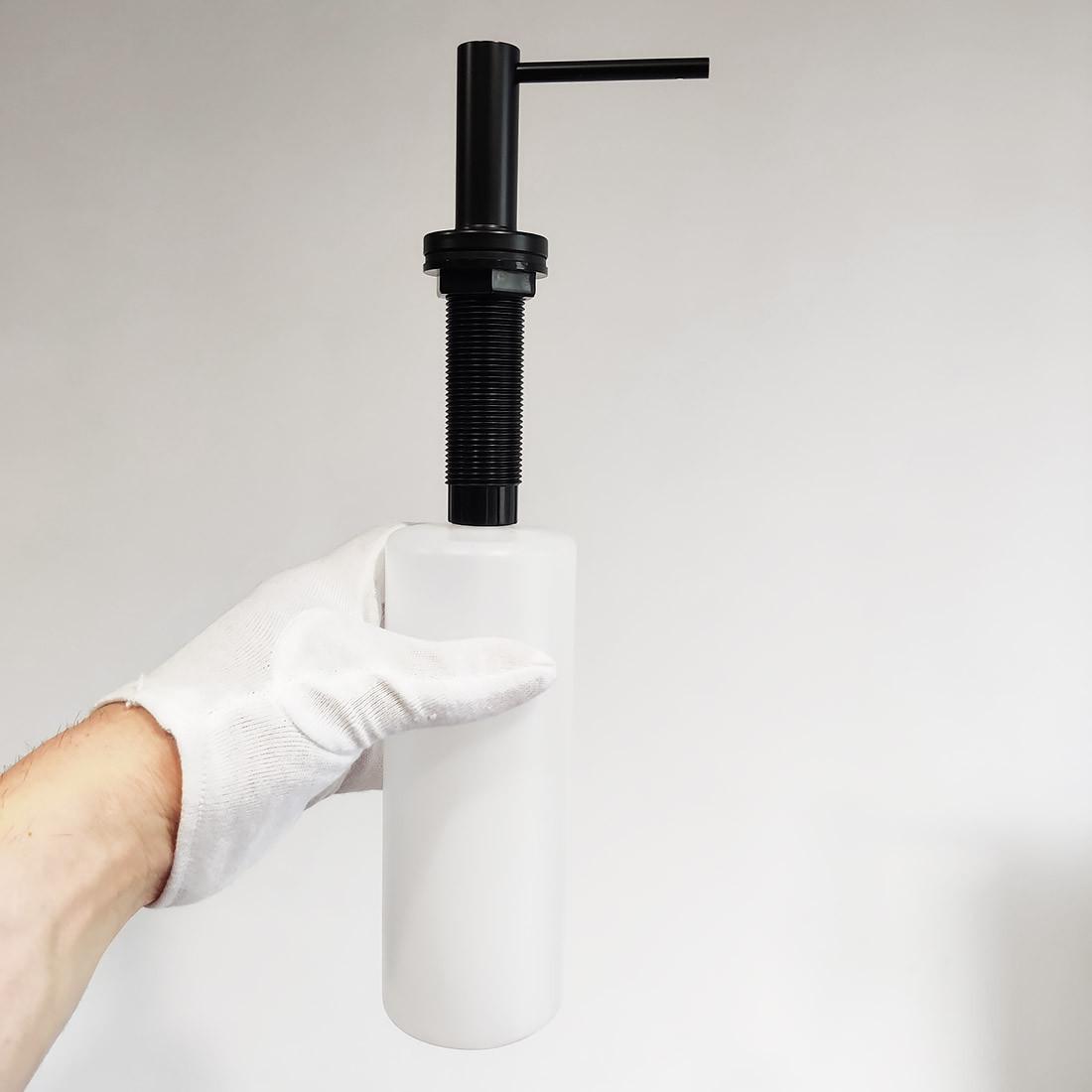 Дозатор для кухонної в мийки або стільниці Disfact DF-40 з нержавіючої сталі Чорний (2888) - фото 7