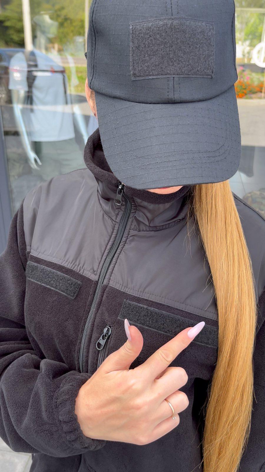 Кофта флисовая р. 54 Черный (s350) - фото 2 Кофта флисовая р. 54 Черный (s350) - фото 2