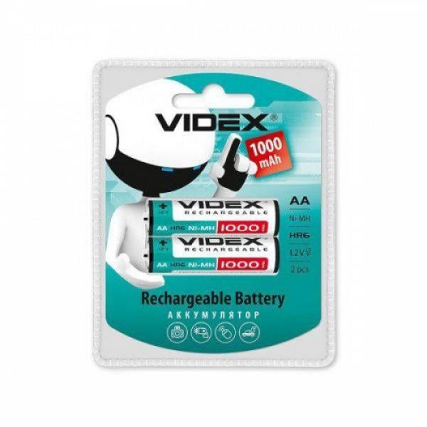 Аккумулятор Videx AA HR6 Ni-Mh 1.2V 1000 mAh 2 шт. (000022141)