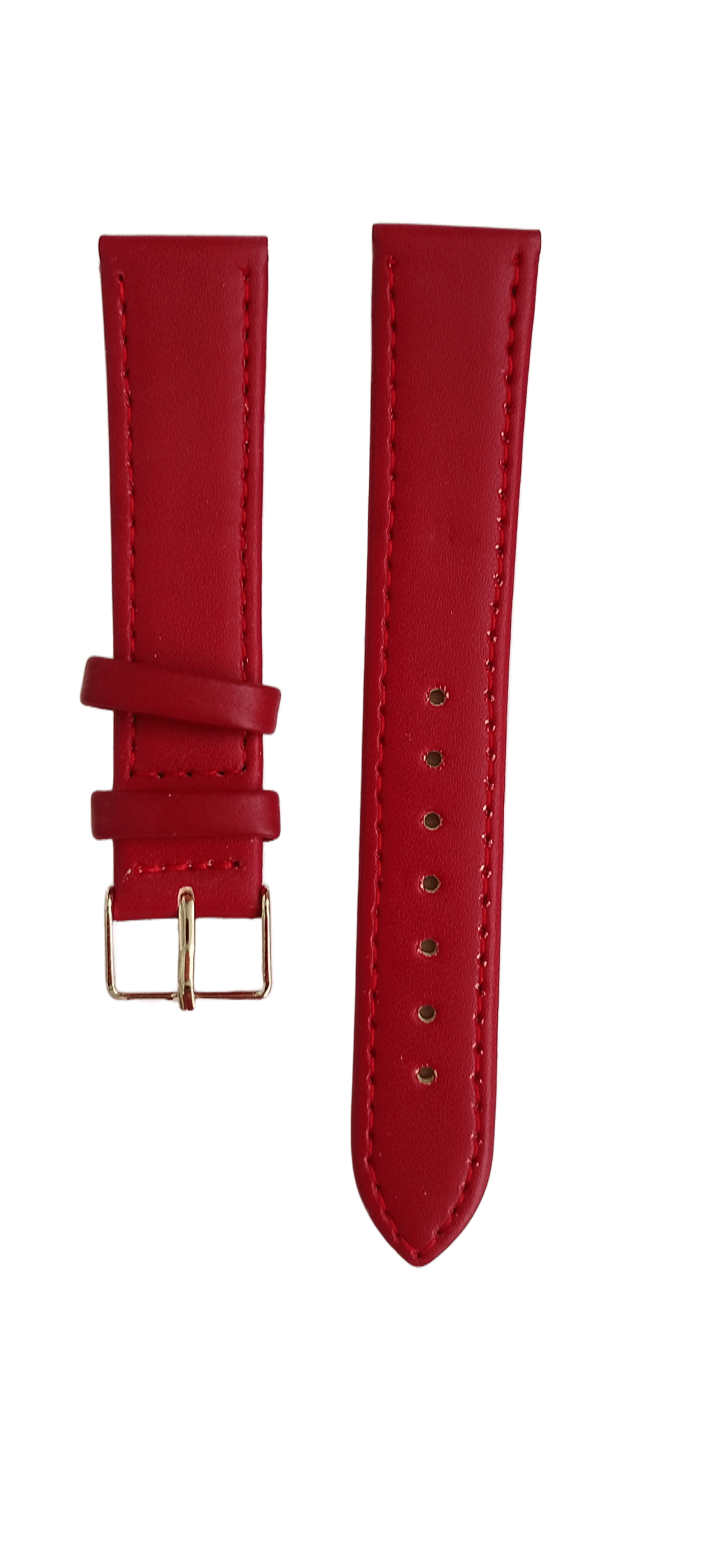 Ремешок для часов кожаный гладкий 18х170 мм Красный (4060)
