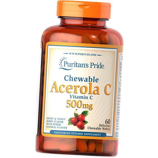 Ацерола жевательная chewable acerola c 500 с витамин с 60 таблеток (36367224)