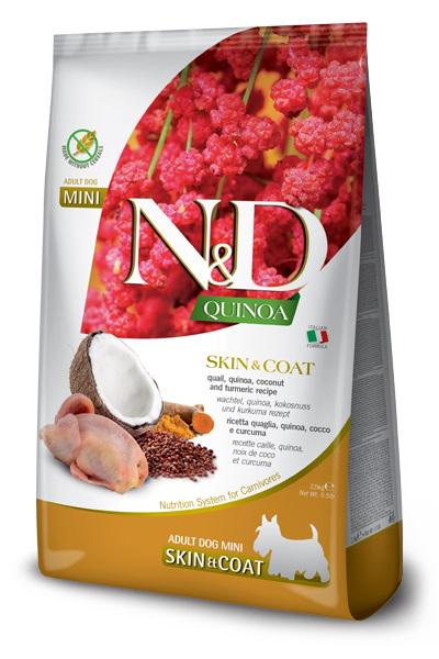 Корм сухой беззерновой для собак Farmina Dog Grain Free Quinoa Skin & Coat Quail Mini 2,5 кг (21900517)