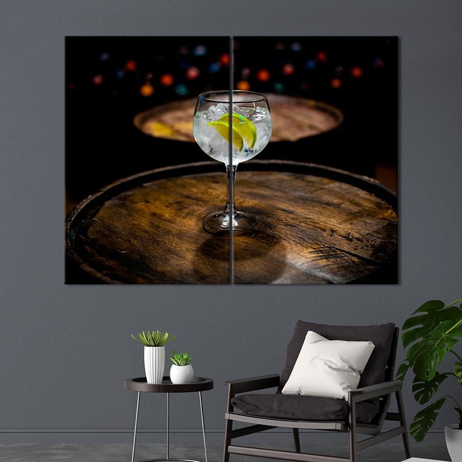 Настенний декор Джин тоник с лимоном и льдом 71x51 см (A450-2)