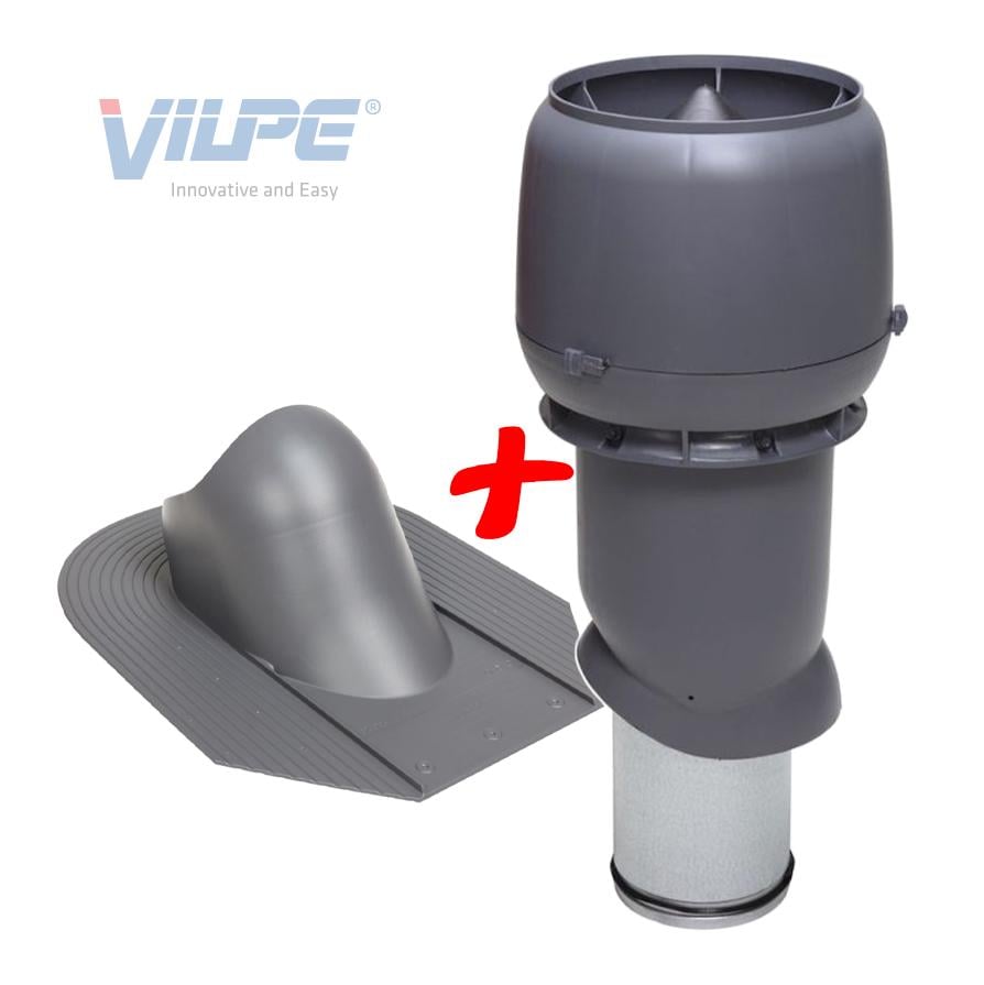 Вихід вентиляційний Vilpe для бітумної черепиці утеплений Ø 160 мм 500 мм 7024 Графітовий (30078836) - фото 2 Вихід вентиляційний Vilpe для бітумної черепиці утеплений Ø 160 мм 500 мм 7024 Графітовий (30078836) - фото 2