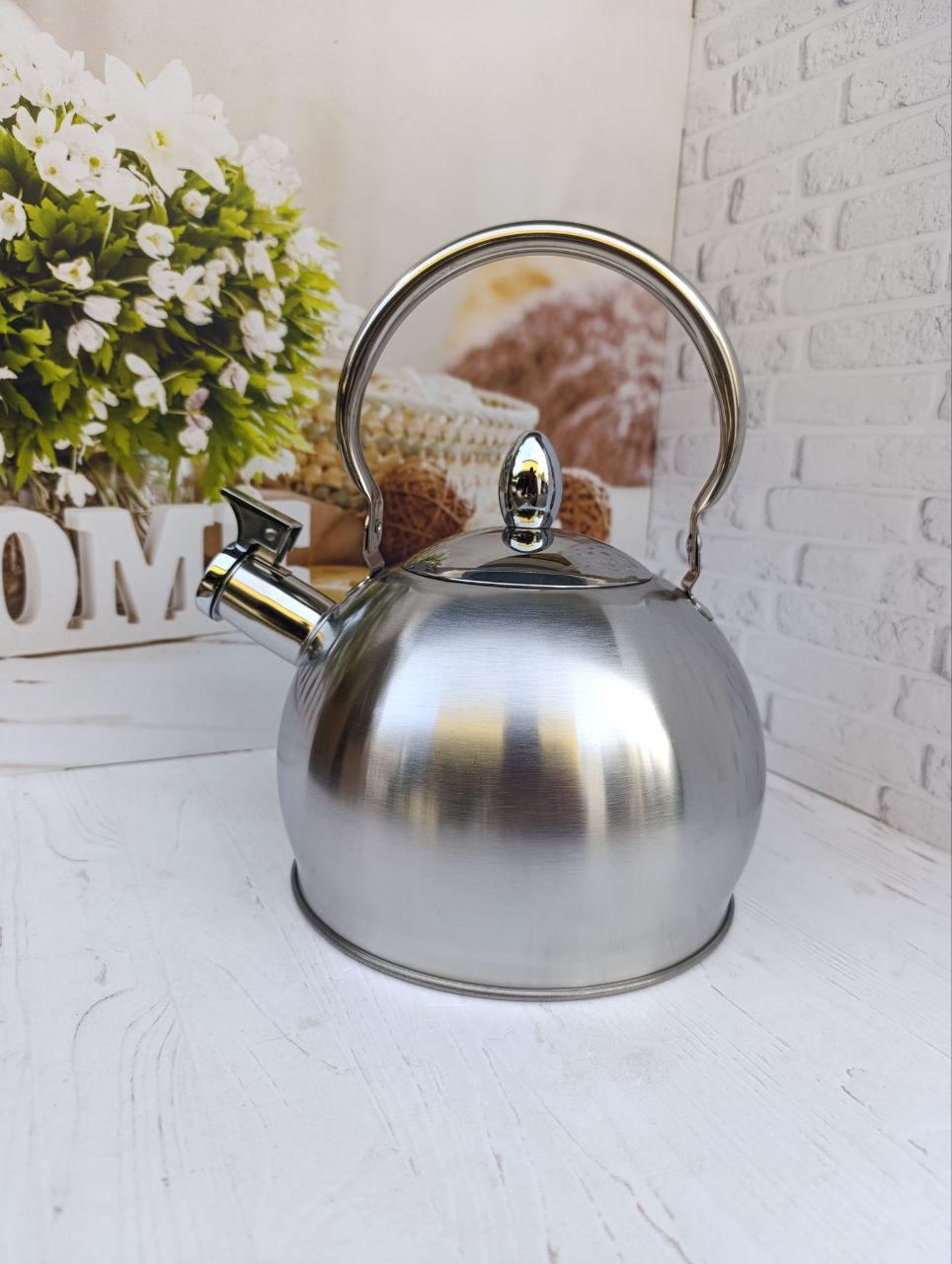 Чайник со свистком A-PLUS WK-1381A из нержавеющей стали 3 л Стальной (WK-1381A)