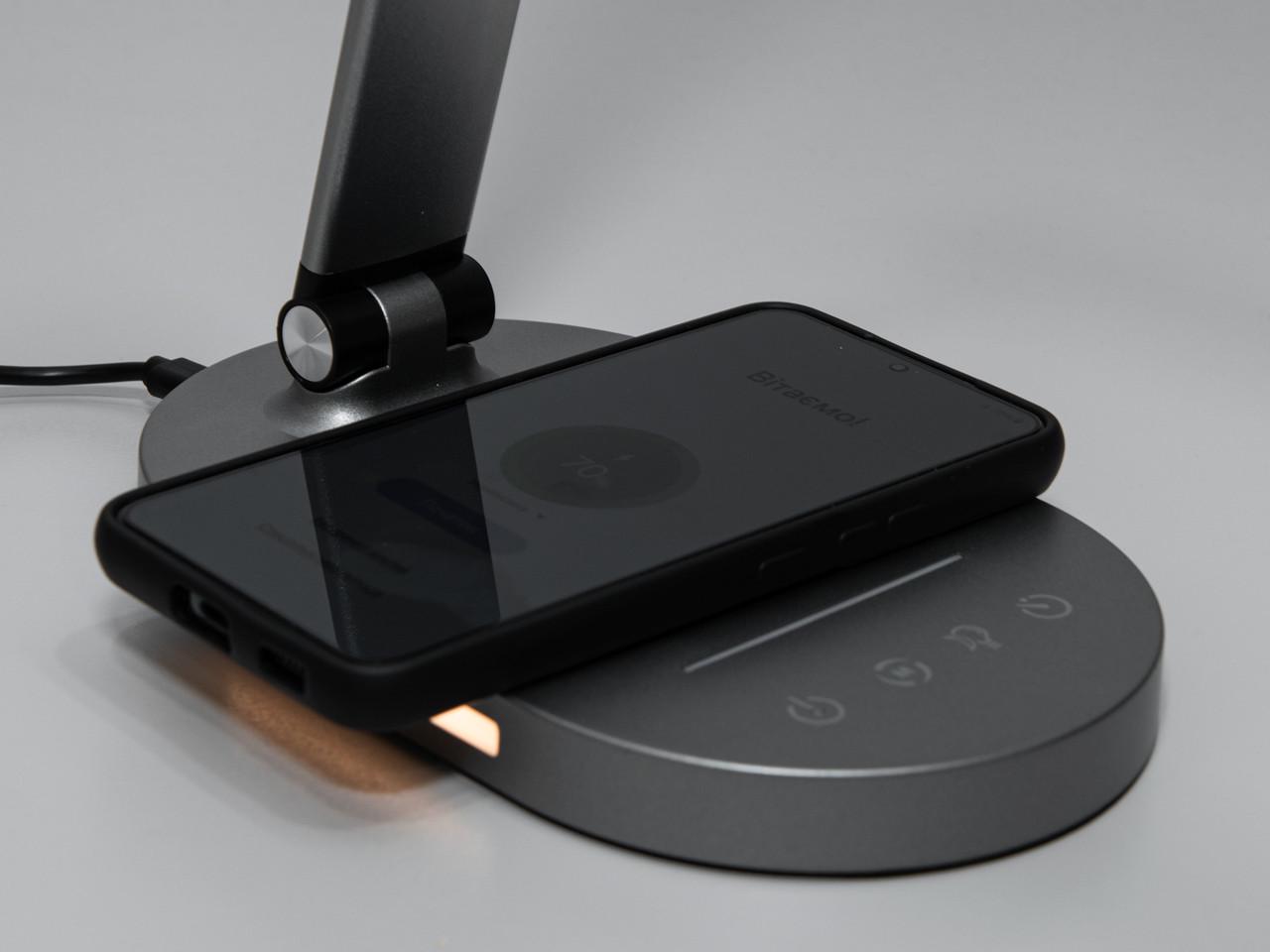 Лампа LED настольная с USB зарядкой минималистичная 6W Серый (A5503GR-W-CH-LS) - фото 6