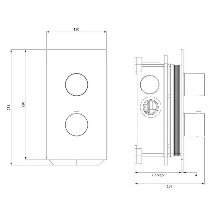 Смеситель для душа Omnires Contour скрытого монтажа с термостатом Сhrome (CT8036CR) - фото 2 Смеситель для душа Omnires Contour скрытого монтажа с термостатом Сhrome (CT8036CR) - фото 2