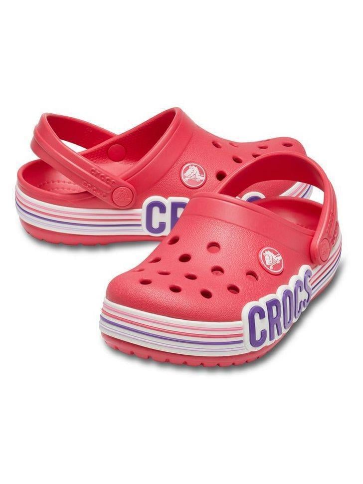 Сабо Crocs Unisex Kids Red Crocband Logo Stripe Clog PS Poppy р. 28/29 (6558)