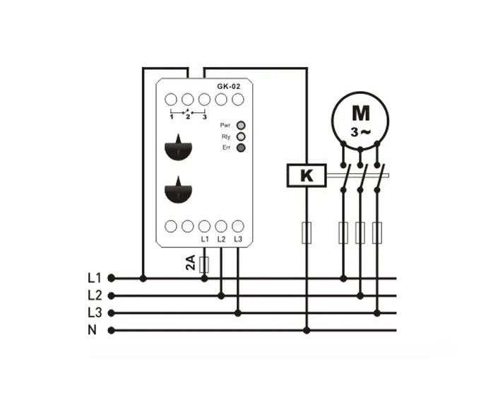 Реле трехфазное Samwha обрыва фазы/контроль пониженного напряжения без нейтрали 3x380V 5A (GK-02) - фото 4