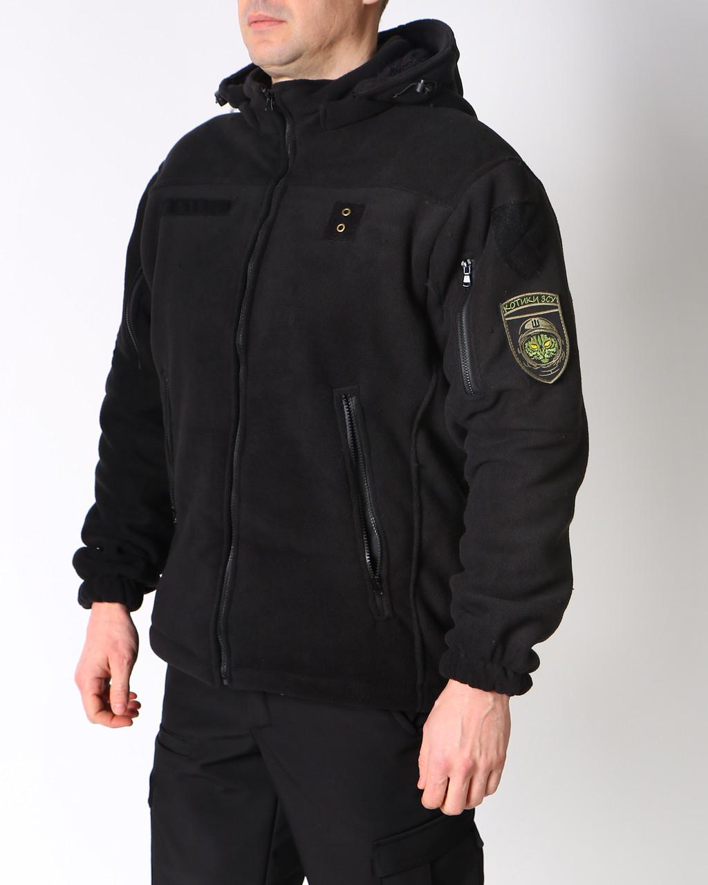 Кофта на флисе с искусственным мехом р. 46 Черный (Кофта Мішка ТС_чорн_46) - фото 2