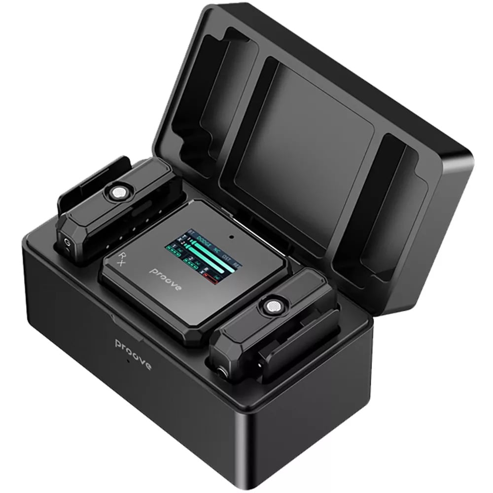 Микрофон петличный беспроводной Proove Forum 2 TX/RX с кейсом 3000 mAh Черный (27676337)